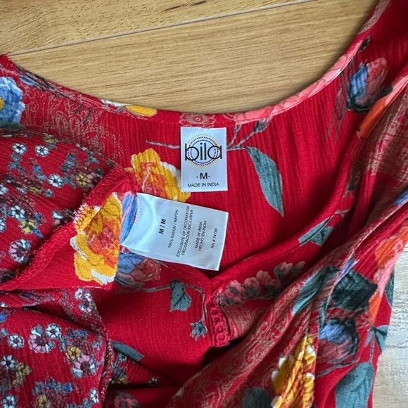 Bila Floral Red Sleeveless Dress - Picture 12 of 12